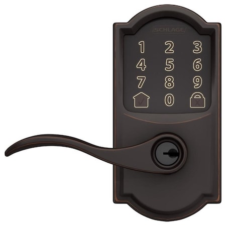 Schlage Schlage Encode Aged Bronze Metal WiFi Deadbolt with Accent Lever FE789WBVCAM716A